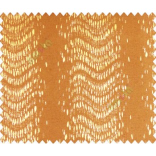 Abstract vertical line waves with rain drops yellow gold on dark brown gold base main curtain 