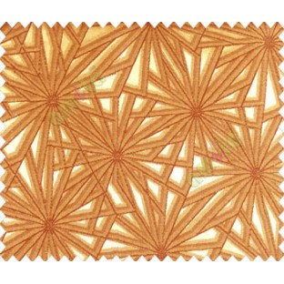 Abstract star sparkle running wheel network 3d design yellow gold on dark brown gold base main curtain 
