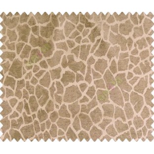 Abstract honey comb leopard skin contemporary crack texture dark chocolate brown main curtain