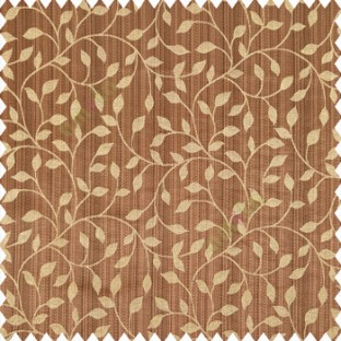 Dark brown beige black color floral texture designs vertical pencil stripes background small leaves elegant look polyester main curtain