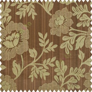Dark brown beige black color beautiful floral designs big designs vertical background pencil stripes texture and shiny finished combination polyester main curtain