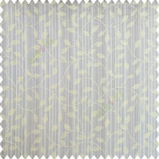 Light green grey color floral texture designs vertical pencil stripes background small leaves elegant look polyester main curtain