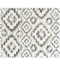 Traditional damask dark brown grey on beige base diamond texture polyester main curtain