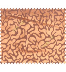 Abstract microbe choco flakes rounded geometric pattern copper on brown base main curtain