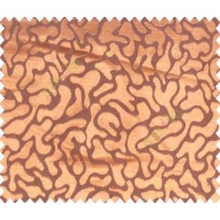 Abstract microbe choco flakes rounded geometric pattern copper on brown base main curtain