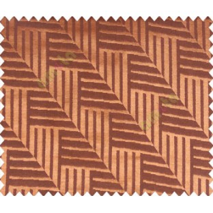 Abstract geometric step server stack staircase slant design copper on brown base main curtain