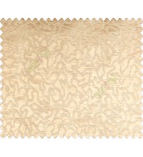 Abstract microbe choco flakes rounded geometric pattern beige on light brown  base main curtain