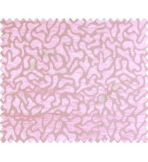 Abstract microbe choco flakes rounded geometric pattern baby pink on grey base main curtain
