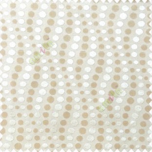Light brown and beige color geometric circles texture finished polka-dots horizontal background stipes polyester main curtain