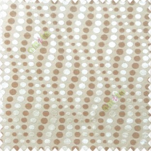 Brown cream color geometric circles texture finished polka-dots horizontal background stipes polyester main curtain