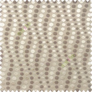 Brown beige color geometric circles texture finished polka-dots horizontal background stipes polyester main curtain