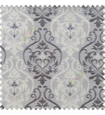 Black and beige color traditional damask design with horizontal background stripes polyester main curtain