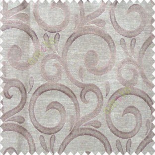 Brown beige color swirls pattern traditional rainwater drop fish semi circles design polyester main curtain