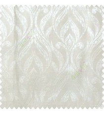 Beige color traditional floral design vertical damask pattern swirls longleaf texture surface polyester main curtain