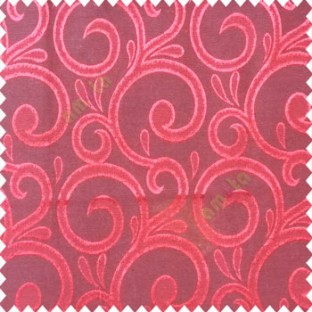 Red black color swirls pattern traditional rain water drop fish semi circles design polyester main curtain