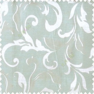 Green beige color traditional floral big leaf design swirls hanging leaf pattern polyester main curtain
