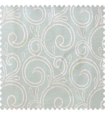 Green beige color swirls pattern traditional rain water drop fish semi circles design polyester main curtain