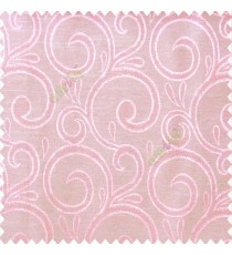 Pink beige color swirls pattern traditional rain water drop fish semi circles design polyester main curtain