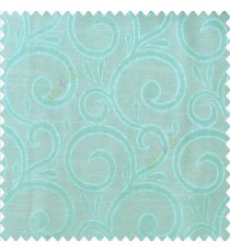 Blue beige color swirls pattern traditional rain water drop fish semi circles design polyester main curtain