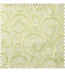 Green beige color swirls pattern traditional rain water drop fish semi circles design polyester main curtain