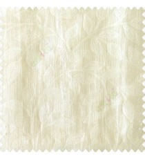 Cream color beautiful floral self-leaf design engraved small leaves on vertical texture lines patterns fabric polyester main curtain