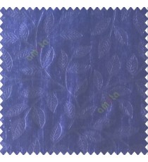 Navy blue color beautiful floral self-leaf design engraved small leaves on vertical texture lines patterns fabric polyester main curtain