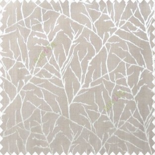 Grey brown color traditional tree pattern complete twigs design branches leafless plants polyester main curtain