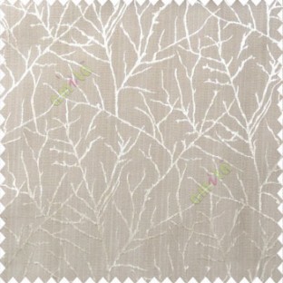 Brown beige color traditional tree pattern complete twigs design branches leafless plants polyester main curtain