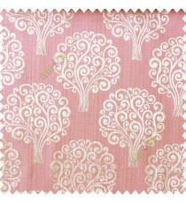 Pink grey green color beautiful traditional tree design swirls made tree multi layers polyester main curtain