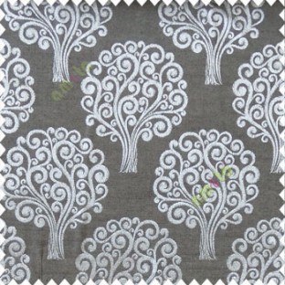 Black grey color beautiful traditional tree design swirls made tree multi layers polyester main curtain