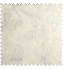 Pure white color beautiful floral design honeycomb texture base with transparent net finished background sheer curtain