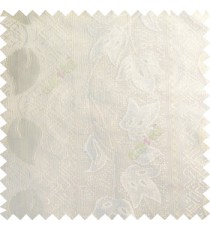 Cream color beautiful flower design vertical texture parallel lines honeycomb base pattern with transparent net fabric sheer curtain