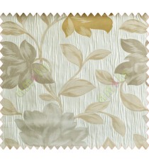 Floral big flower silver brown crush technical polyester main curtain designs