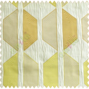 Contemporary diamond hexagon lime green gold brown silver crush technical polyester main curtain designs