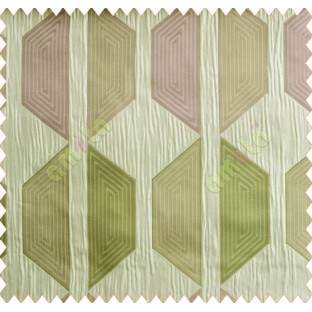 Contemporary diamond hexagon pink green peach silver crush technical polyester main curtain designs