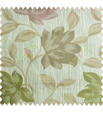 Floral big flower pink green peach silver crush technical polyester main curtain designs