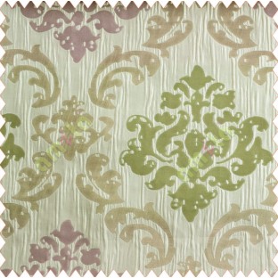Big damask contemporary pink green peach silver crush technical polyester main curtain designs