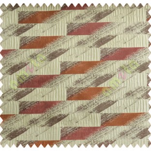 Rectangular brick slate design purple orange brown beige copper crush technical polyester main curtain designs