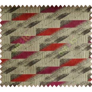Rectangular brick slate design maroon pink brown grey crush technical polyester main curtain designs