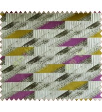 Rectangular brick slate design purple yellow lime black grey crush technical polyester main curtain designs