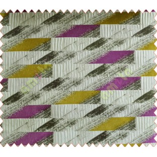 Rectangular brick slate design purple yellow lime black grey crush technical polyester main curtain designs