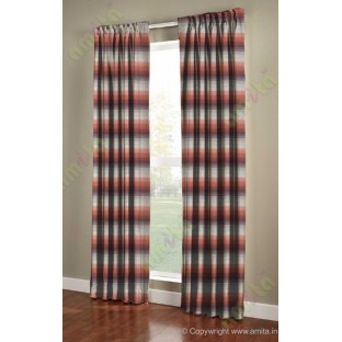 Horizontal stripes gradient purple orange brown beige copper crush technical polyester main curtain designs