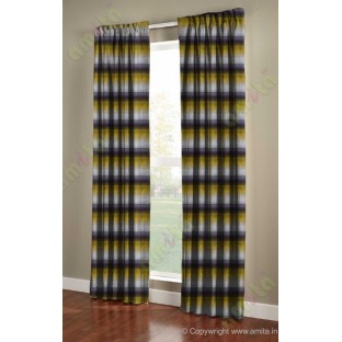 Horizontal stripes gradient purple yellow lime black grey crush technical polyester main curtain designs