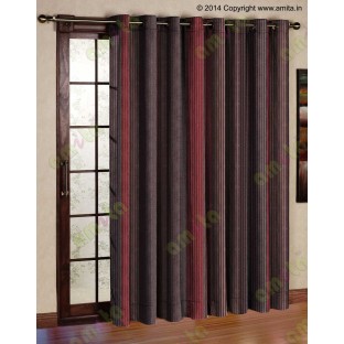 Red White Black Pipe Stripes Main Poly Curtain-Designs