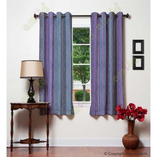 Purple Blue Bright Purple Pipe Stripes Main Poly Curtain-Designs