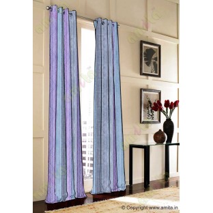 Purple Blue Bright Purple Pipe Stripes Main Poly Curtain-Designs