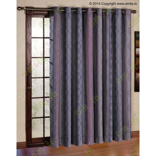 Pink Black Grey Pipe Stripes Main Poly Curtain-Designs