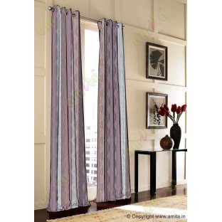 Orange Dark Red Beige Pipe Stripes Main Poly Curtain-Designs - 104162