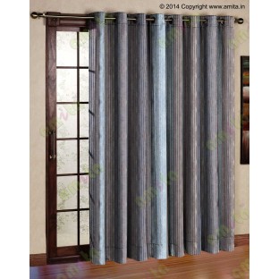 Gold Brown Silver Black Pipe Stripes Main Poly Curtain-Designs