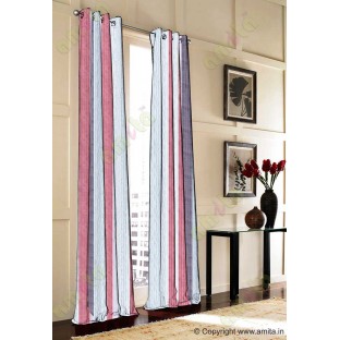 Grey Worm Stripes with Maroon  Colour Stripes Poly Main Curtain-Designs